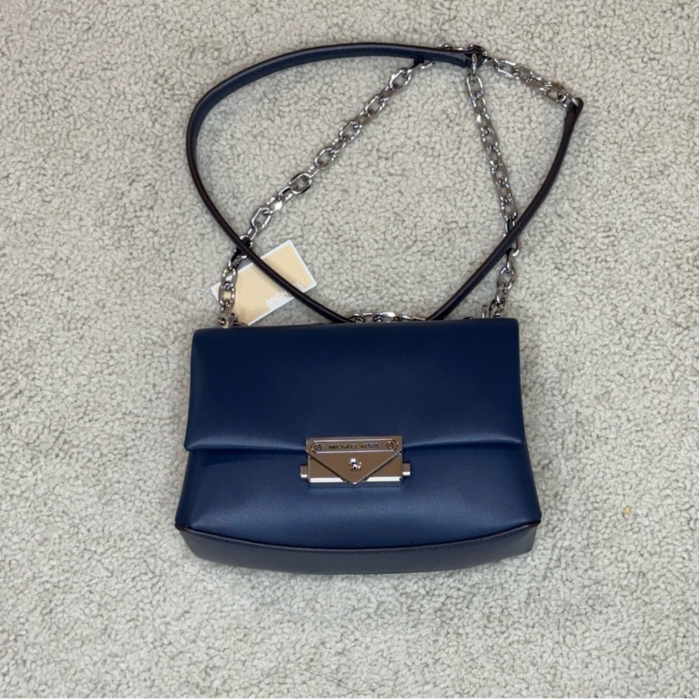 NWT Michael Kors Cece Small Crossbody Shoulder Bag Purse Navy Blue - Picture 2 of 10